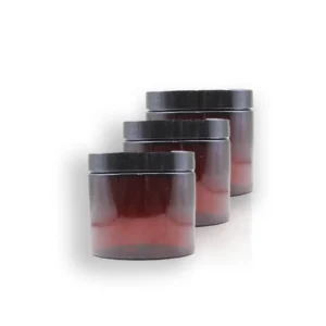 Słoik brązowy 200 ml PET z nakrętką i przekładką 3 szt.