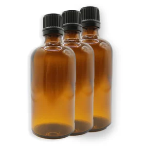 Butelka szklana 100 ml brązowa – nakrętka z kroplomierzem 3 szt.