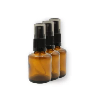Butelka szklana 30 ml brązowa SERUM – z atomizerem 3 szt.