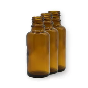 Butelka szklana 50 ml brązowa – nakrętka z kroplomierzem 3 szt.