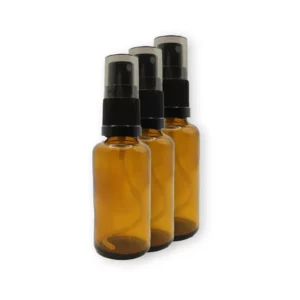 Butelka szklana 30 ml brązowa – z atomizerem 3 szt.